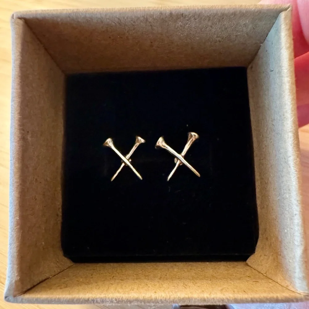 Sterling Silver Golf Tee Earrings (NWT) - Picture 4 of 8